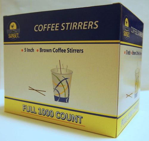 5&#034; Brown coffee cocktail bar stirrer sip straws swizzle stick- 1,000 Ct.