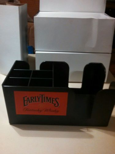 NEW EARLY TIMES WHISKEY  Plastic Bar Caddy With 6 Compartments - Black