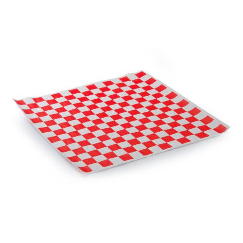 50 sheets White and red Checkered Deli Wrap Paper 12&#034;x12&#034;