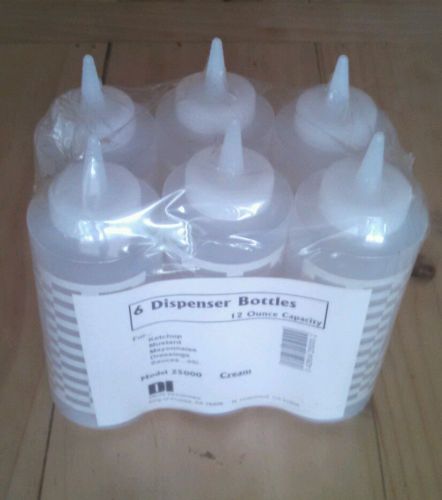 Dispenser bottles 12 oz clear set of 6 new in packaging for sale