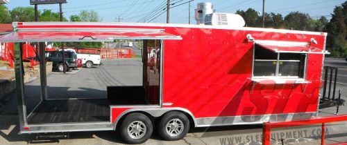 Concession Trailer 8.5&#039;x24&#039; Red - BBQ Smoker Vending Event