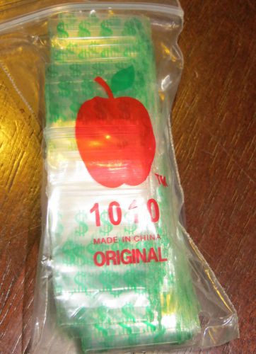 200 Money Dollar $$ Print 1 x 1 inch Mini Ziplock Bags 1010 Apple brand baggies