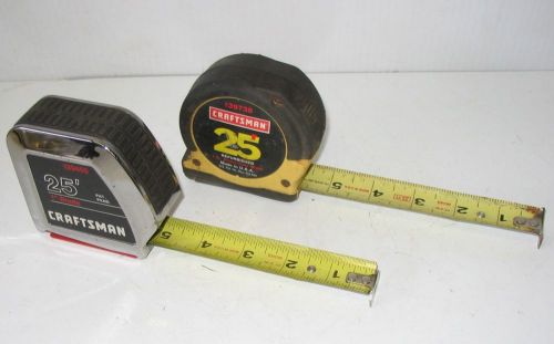 Lot of 2 Craftsman 25&#039;  Measuring Tapes 1&#034; Blades 9-39738 &amp; 9-39455