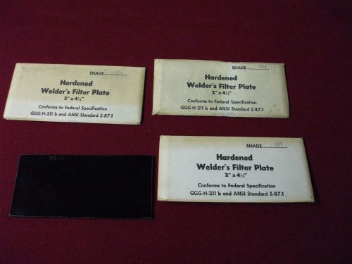 Vintage Welder&#039;s  2 X 4 1/4 Filter Plates Shade 6H-Lot Of 3 Pieces