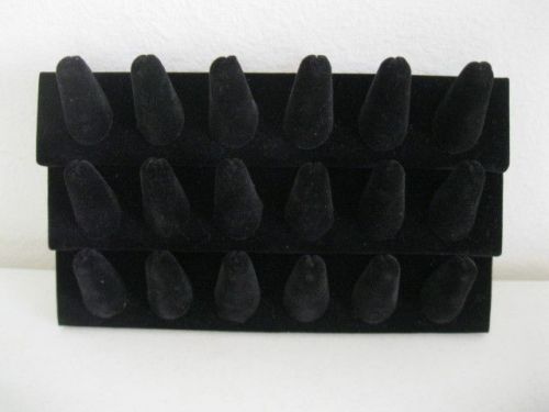 Premiere Black Velvet 18 Finger Ring Showcase Counter Top Display