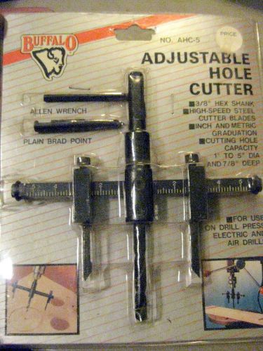 BUFFALO MODEL # AHC-5 WOODWORKING ADJUSTABLE HOLE CUTTER DRILL BIT