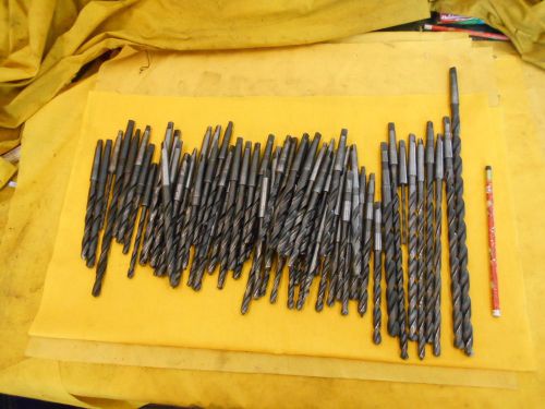 LOT of 73 - 1 MORSE TAPER SHANK DRILL BITS lathe mt mill tool VARIOUS USA MFG