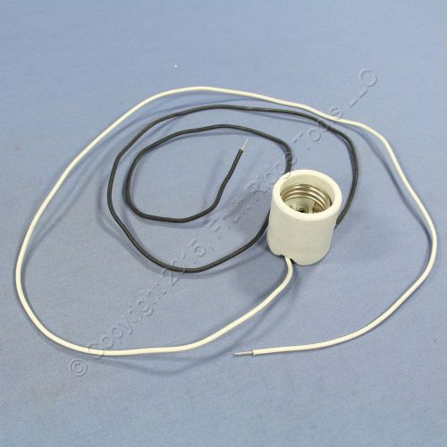 Leviton porcelain light socket lamp holder medium 660w 250v 30&#034; leads 70036-30 for sale