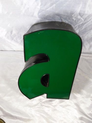 LETTER A NEON LIGHT WITHOUT TUBES UNTESTED BLACK GREEN COLOR AS IS CALC SHIPNG