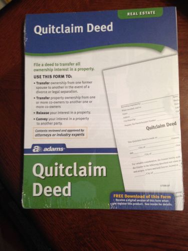 Quitclaim deed kit - Adams legal forms LF298-SF  LF 298 SF