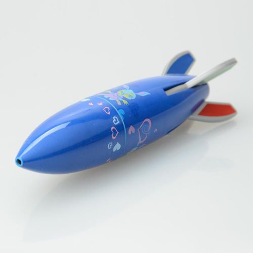 Cute Rocket Shape Ballpoint Pen 4 Color Ink Blue Black Red Green Blue Office