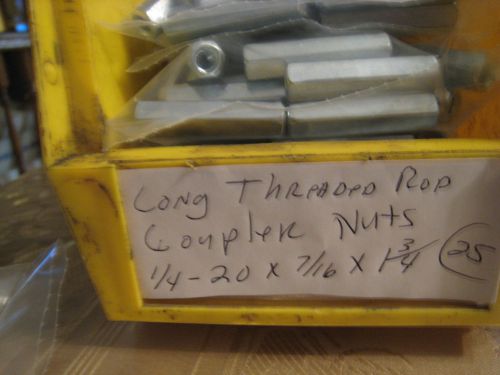 25 pcs 1/4&#034; x 7/16&#034; x  1-3/4&#034; long THREADED ROD COUPLER STANDOFFS 1/4 -20 th