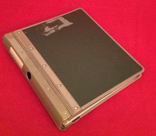 Vintage Green Metal Hinge 2.25 Inch Industrial Office 3 Ring Binder with Rivets