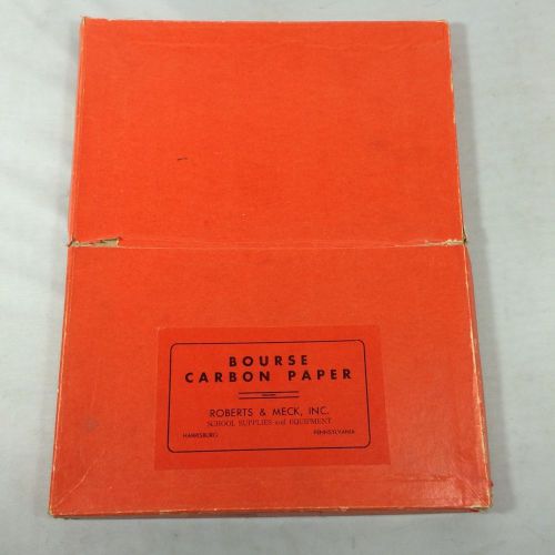 VINTAGE BOX BLACK STANDARDWEIGHT BOURSE CARBON PAPER 8-1\2 X 11 ROBERTS &amp; MECK