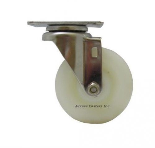 4dlssny 4&#034; x 1-1/4&#034; stainless steel swivel caster, nylon wheel, 350 lbs capacity for sale