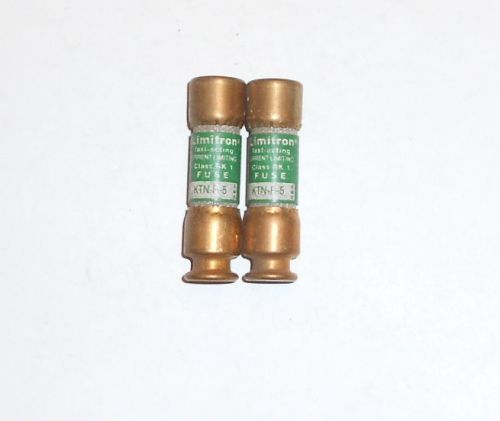 Lot Of 2 - BUSS LIMITRON KTN-R 5 FUSE KTNR5 250 VOLT 5 AMP