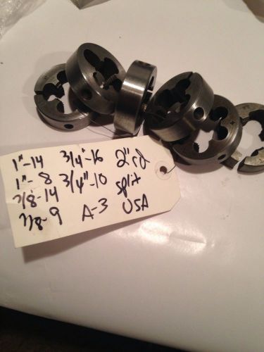 6pc Ok Jr. Group Lot  1&#034; 7/8 3/4 Inch Nc Nf ROUND Split DIE 2&#034; DIA.Tool Part A3