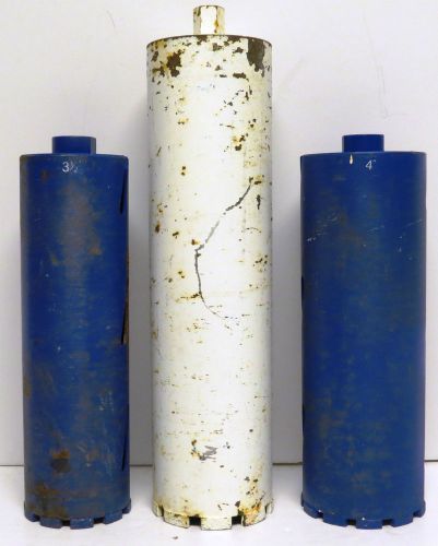 Set of 3 Concrete Core Drill Bits - 3.5&#034; &amp; 4&#034;