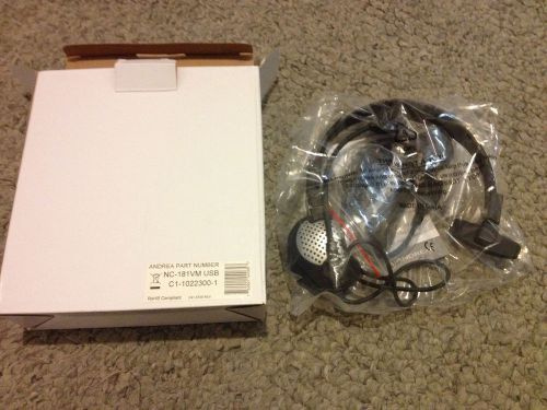 BNIB Andrea Headset USB NC181 VM High Fidelity Headset Dragon Naturally Speaking