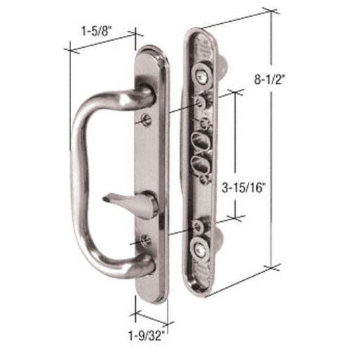 CRL Satin Nickel Die Cast 8-1/2&#034; Mortise-Style Handle 3-15/16&#034; Screw Holes