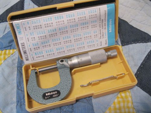 MITUTOYO MICROMETERS 0-1&#034; CARBIDE .0001