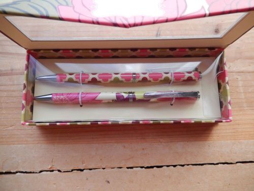 Vera Bradley Hello Dahlia Perfect Match Pen &amp; Pencil Set Ball Point Mechanical