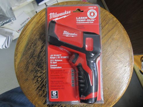 MILWAUKEE 2266-20 LASER TEMP GUN THERMOMETER -22 TO 932F, BACKLIT DISPLAY, NEW!