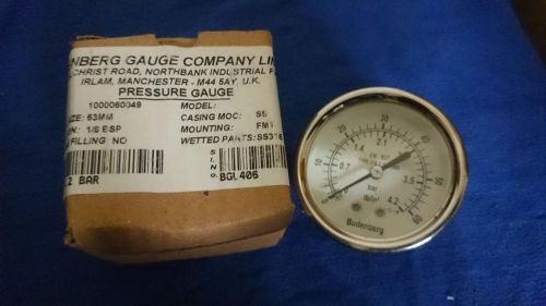 Budenberg Gauge EN-837 Type SS316 Size 63 mm Pressure Gauge Range: 0 - 4.2 Bar