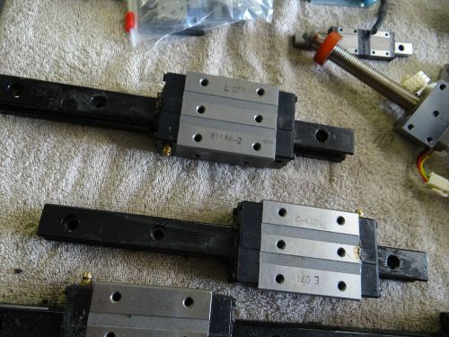 2 Linear Guide Rails w/ 4  IKO Bearing Blocks LRWX 25, 11 1/2&#034; Long