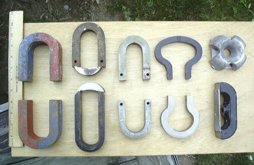 Lot of 10 Vintage Horseshoe Magnets 5&#034; 4&#034; 3&#034; etc.