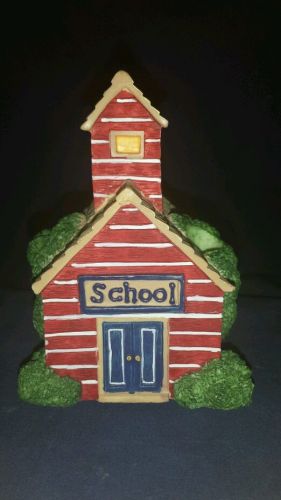 3 1/5&#034; Resin Schoolhouse Pencil or Pen Holder ~ Classroom / Desk Decor ~ Teacher