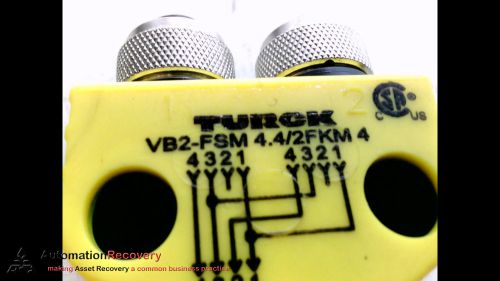 TURCK VB2-FSM 4.4/2FKM 4 , YELLOW EUROFAST 2-BRANCH SPLITTER, NEW*