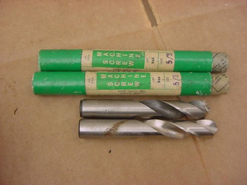 LOT OF 2 -  PRECISION TWIST DRILL CO - SCREW MACHINE - R66 SIZE 5/8 &#034; HS STEEL