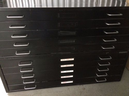 Mayline 10 Drawer Flat File Blueprint Cabinet 47&#034; w