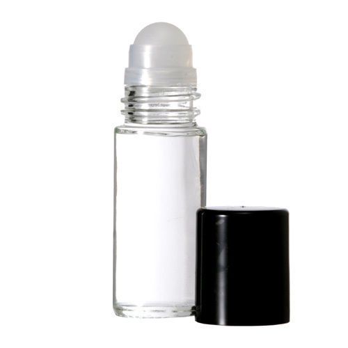 30ml Roll on Bottles Plain Clear Glass With Housing Roller Ball &amp; Black Cap