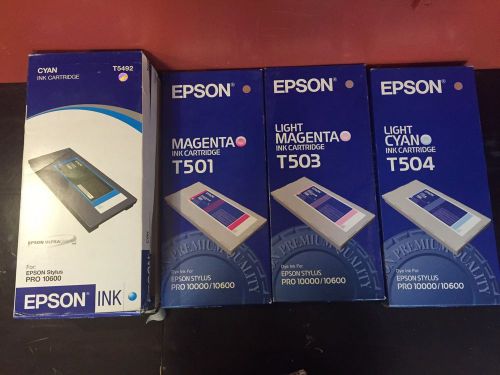 Lot Of 6 GENUINE EPSON STYLUS PROStylus T501 T503 T504 &amp; (3)T5492 Factory Sealed