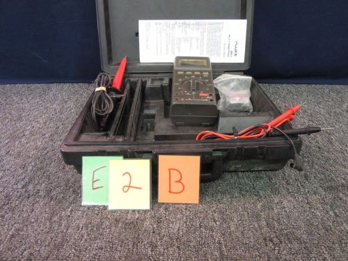 FLUKE 27/FM DIGITAL MULTIMETER HIGH VOLTAGE 80K-6 TEST EQUIPMENT AMP CASE USED B