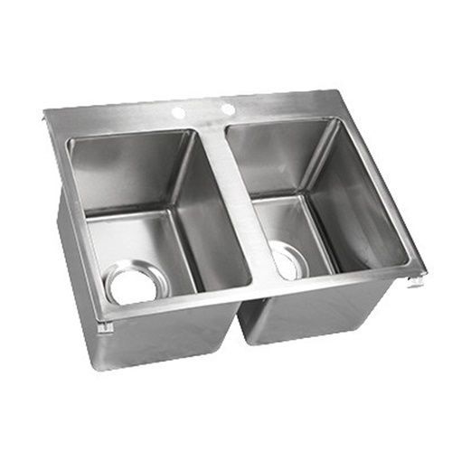 John Boos PB-DISINK201612-2 Drop-In Sink - 20&#034; two compartment 20&#034;W x 16&#034; x...