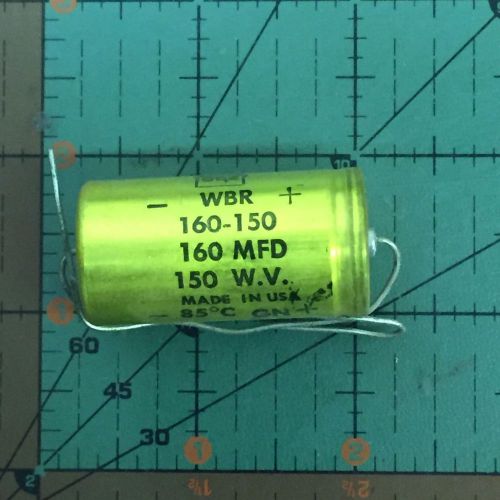 Cornell Dubilier Axial Capacitor 160uF 150v WBR160-150 Industrial Grade CDE NOS