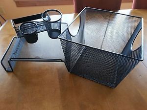 Black Wire Mesh Office Desk 5-piece set