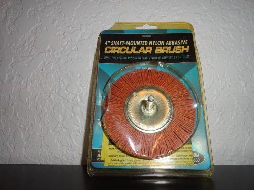 4&#034; SHAFT-MOUNTED NYLON ABRASIVE CIRCULAR BRUSH &#034;FREE SHIP&#034;