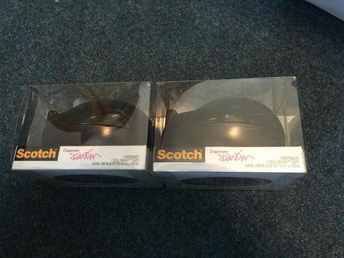 Scotch Tape Dispenser by Karim Black C-36-B NEW LOT OF 2 Dispensers with Tape