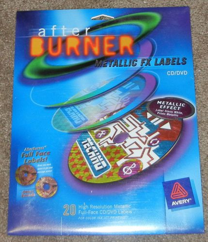 Avery After Burner Full Face Metallic FX Labels CD/DVD (20) NEW