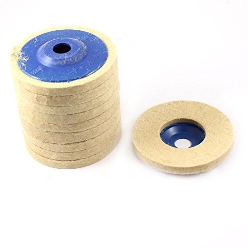 uxcell 10pcs 100mm Outer Dia Wool Felt Polishing Abrasive Wheel Sanding Disc