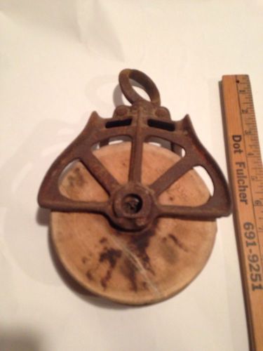 Vintage Industrial Hay Barn Pulley Cast Iron  old  Steam Punk Art Light