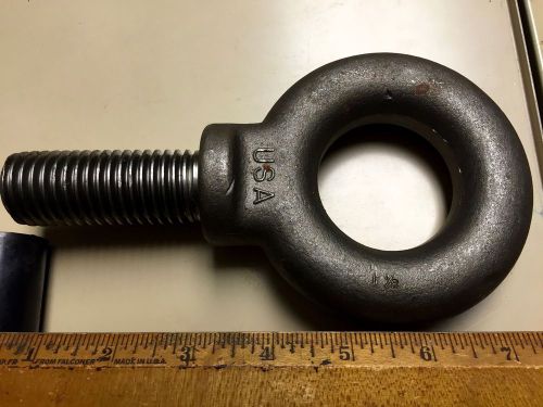 Machinery 1 1/8&#034; 7 Load Lifting Eye Shoulder Bolt USA Drop Forged 3112 Steampunk