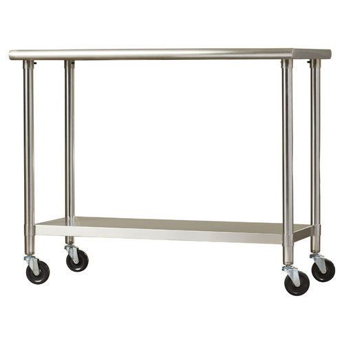 Preparation Table Metal Cart Garage Kitchen Island Indoor Outdoor Rolling Food