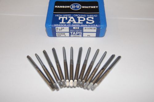 12 Pcs. Hanson Whitney 8-32 GH3 2 FLT HSS Spiral Pointed Plug Taps-Chrome Finish