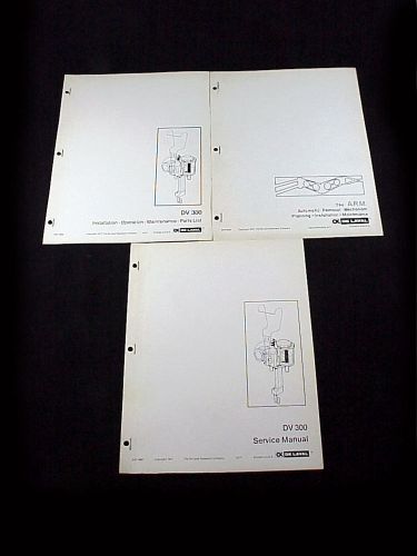 lot of 3 DE LAVAL DV-300 Milking Machine / A.R.M. Service &amp; Maintenance Manuals