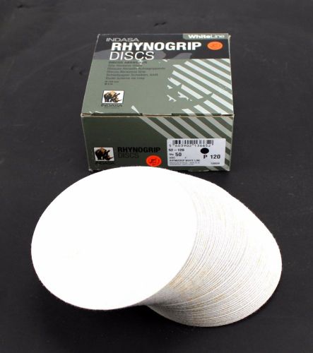 Indasa rhingrip sanding disc 5&#034; p120 grit hook &amp; loop box of 50 52-120 10k* for sale